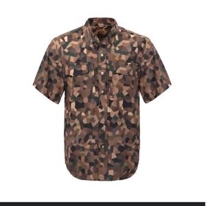 CORDIA Mens Short Sleeve‎ Camo Button Down Shirt Size 4XL